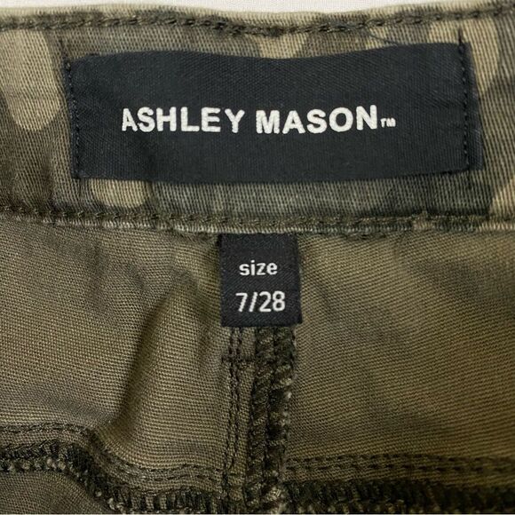 Ashley Mason Skinny Cargo Pants Women's 7 Chino Military Army Camo - Picture 4 of 13